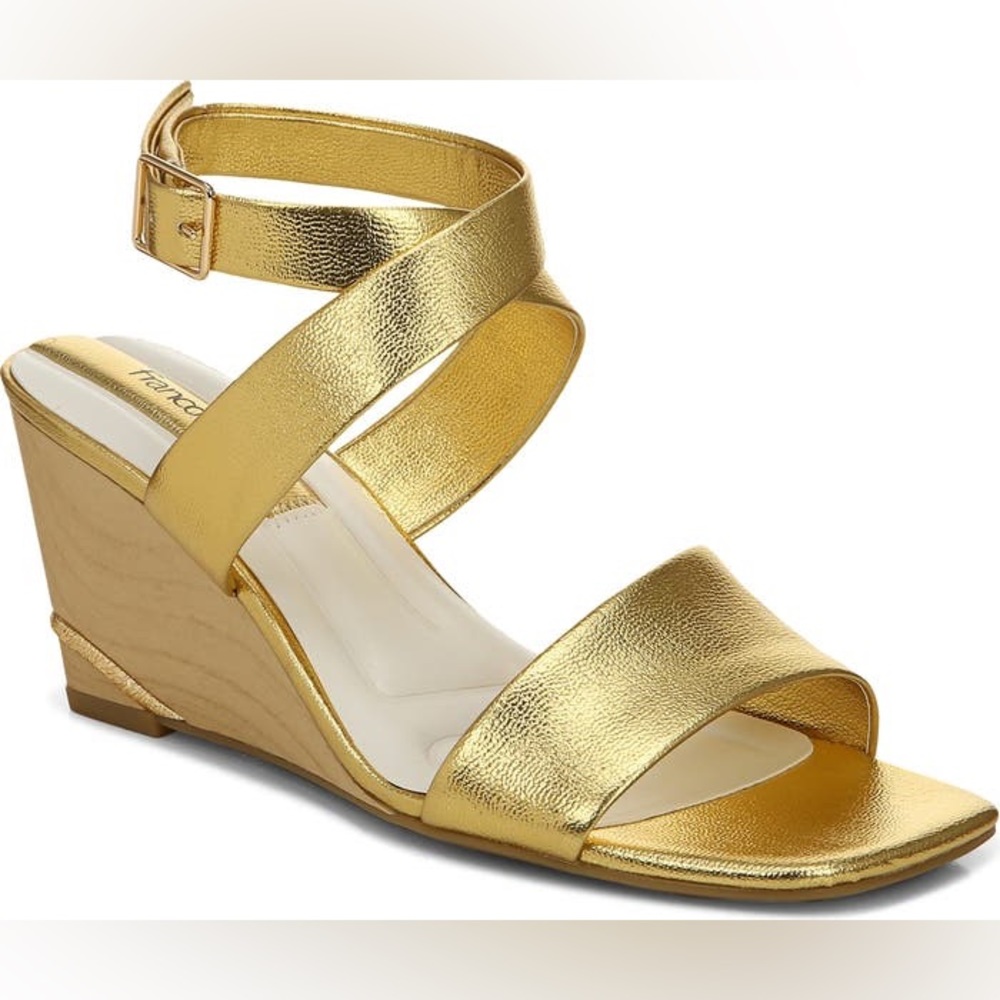 Stud Ankle Strap Wedge Sandal